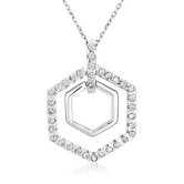 Cubic Zirconia Stop Sign Pendant