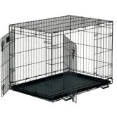 Foldable 2 Door Dog Crate with Divider
