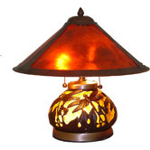 Mica Dragonfly Table Lamp with Lighted Base