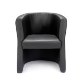 Leder-Clubsessel in schwarz