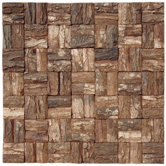 16" x 16" Square Style Wooden Bark Mosaic Tile
