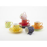 Polka Dot 2.5 oz. Cup and Saucer (Set of 6)