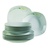 Calla 12 Piece Porcelain Dinnerware Set
