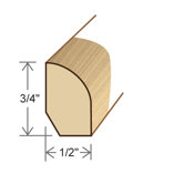 78" Solid Hardwood Unfinished Maple Stair Nose Overlap for 9/16, 5/8" Floors