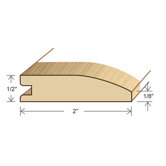 78" Solid Hardwood Unfinished Sapele Reducer for 1/2" Floors
