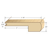 78" Solid Hardwood Unfinished Kempas Stair Nose for 5/16" Floors