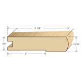 78" Solid Hardwood Unfinished Cumaru Stair Nose for 3/4" Floors