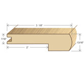 78" Solid Hardwood Unfinished Iroko Stair Nose for 7/16" Floors