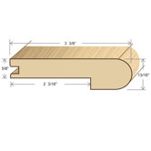 78" Solid Hardwood Unfinished White Oak Rift Sawn Stair Nose for 5/8" Floors