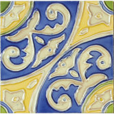 Mission 6" x 6" Hand-Painted Ceramic Decorative Tile in Circulo