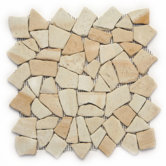 Decorative Pebbles 12" x 12" Interlocking Mesh Tile in Bamboo