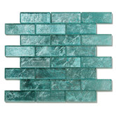 Folia 12" x 12" Glass Interlocking Mesh Tile in Juniper