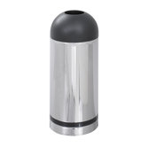Reflections Open Top Dome Receptacle with Black Accent in Chrome