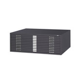 42" W Ten-Drawer Steel Flat File with Optional Open Base
