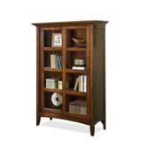 Falls Village Sliding Door Bookcase in Distressed Heritage Cherry
