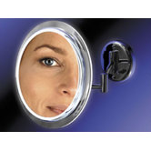 Wall Mount Mirror with Surround Light in Satin Nickel