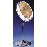 Makeup Mirror with Pedestal in Chrome