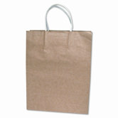 Premium Small Brown Paper Shopping Bag, 50/Pack