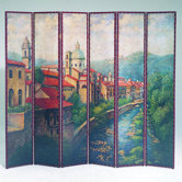 Village on a Canal Room Divider