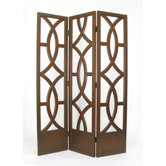 Geometric Emblem Room Divider in Brown
