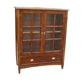 Traditional Bookcase with Glass Door in Brown