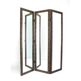 Full Size Dressing Room Divider in Brown / Gold