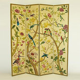 Multi - Colored Birds in Trees Room Divider
