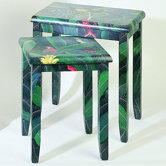 Rainforest Parrot 2 Piece Nesting Tables