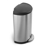 Semi-Round Step Trash Can with Plastic Lid