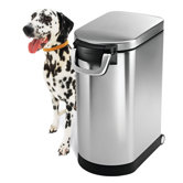 8 Gallon Pet Food Storage Can in Brushed Stainless Steel