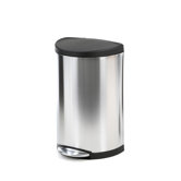Semi-Round Step Trash Can with Plastic Lid