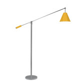 Unoluci One Light Floor Lamp with Yellow Steel Shade in Polished Chrome