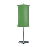 Lightweights Two Light Table Lamp with Green Spandex Shade in Satin Aluminum