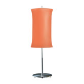 Lightweights Two Light Table Lamp with Orange Spandex Shade in Satin Aluminum