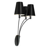 Fontana Three Light Wall Sconce in Satin Black