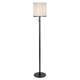 Boxus Round One Light Floor Lamp in Black Brass