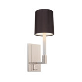 Trivoli One Light Wall Sconce with Black Jacquard Fabric Shade in Polished Nickel