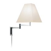 Square One Light Swing Arm Wall Lamp in Polished Chrome