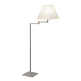 Square Swing Arm One Light Floor Lamp in Satin Nickel