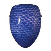 Arco Baleno  Wall Sconce in Satin Nickel and Sapphire Blue Glass