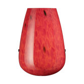 Lacrima  Wall Sconce in Satin Nickel and Fire Red Glass