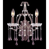 Opulence  Candle Wall Sconce in Rust and Rose Crystal