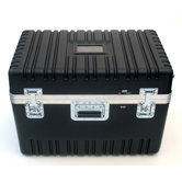 Heavy-Duty ATA Case with Wheels and Telescoping Handle in Black: 16.25 x 27.5 x 19.25