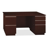 Milano 2 Double Ped Desk with Bookcase Hutch