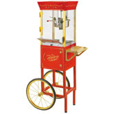 Vintage 53" Circus Cart Popcorn Maker in Red