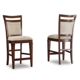 Abbott Place Upholstered Back Counter Stool in Rich Warm Cherry