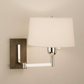 Wonton Swing Arm Wall Lamp in Silver Plate Finish