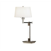 Wonton Swing Arm Table Lamp with Silver Plate Finish