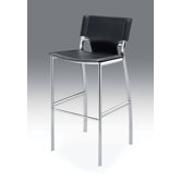 26" Leather Barstool with Chrome Legs