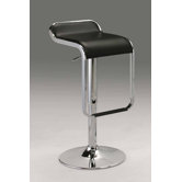 21"-31" Leatherette Swivel Barstool in Black